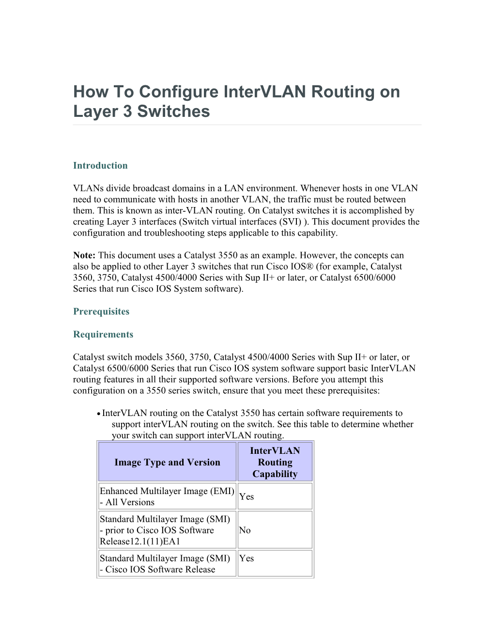 How to Configure Intervlan Routing on Layer 3 Switches