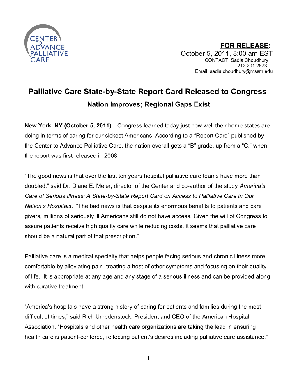 Center to Advance Palliative Care