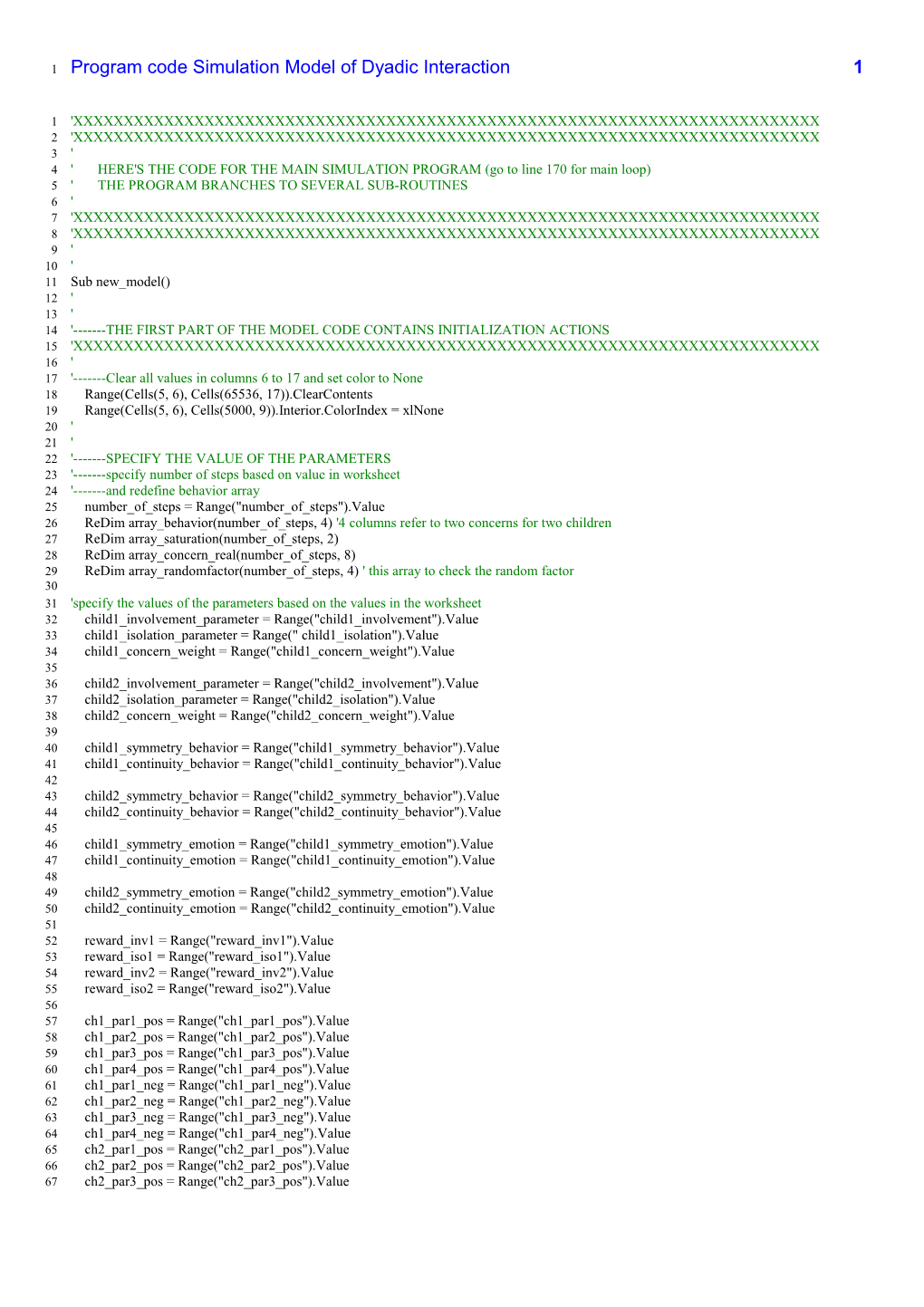 Program Code Simulation Model of Dyadic Interaction1