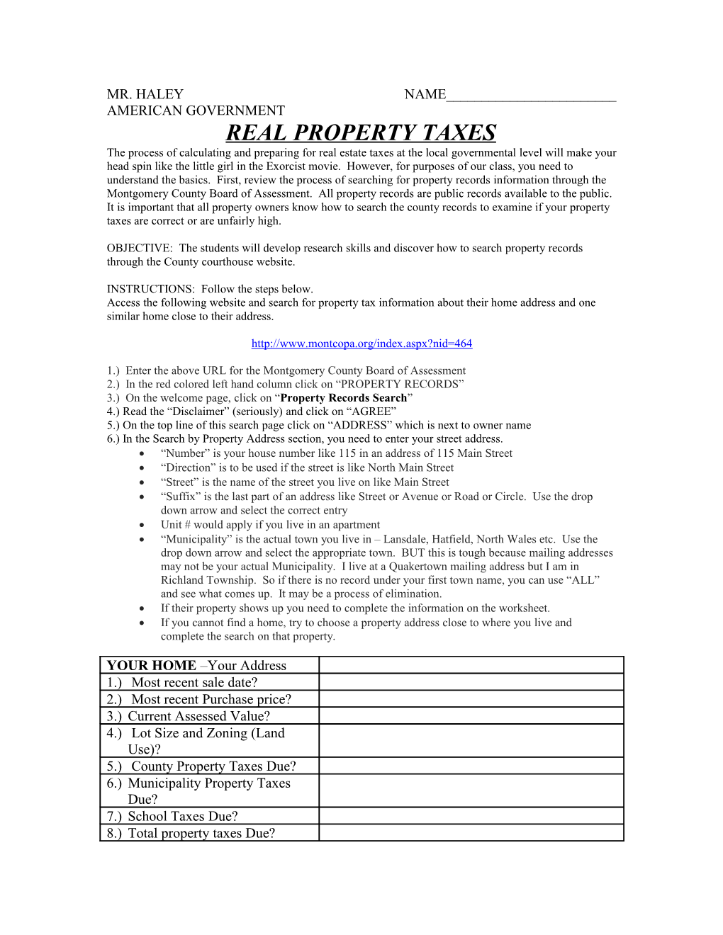 Real Property Taxes