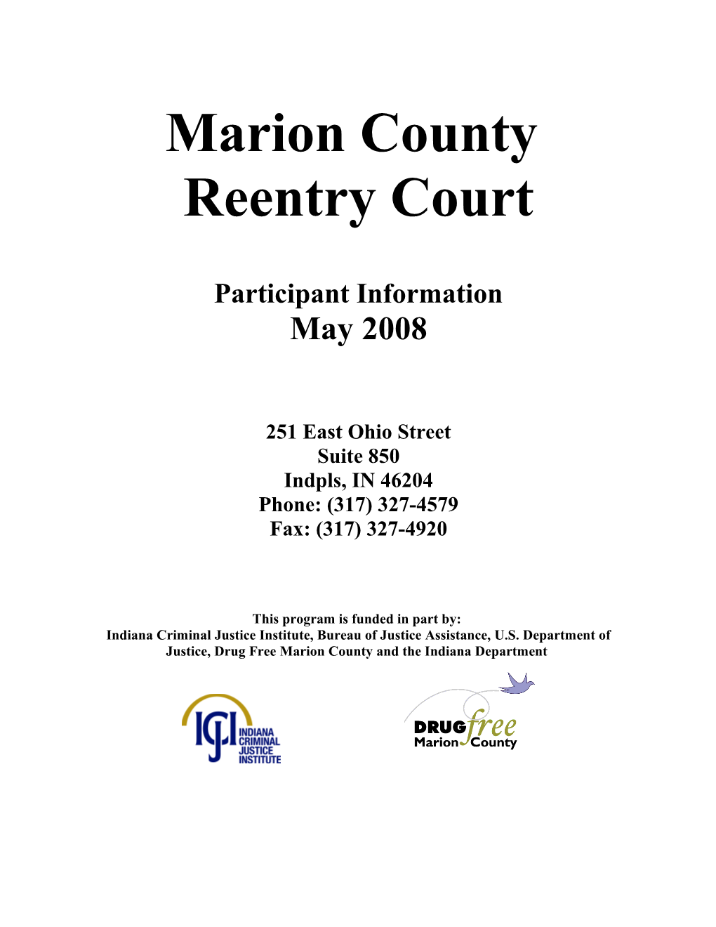 Marion County Drug Treatment Diversion Program