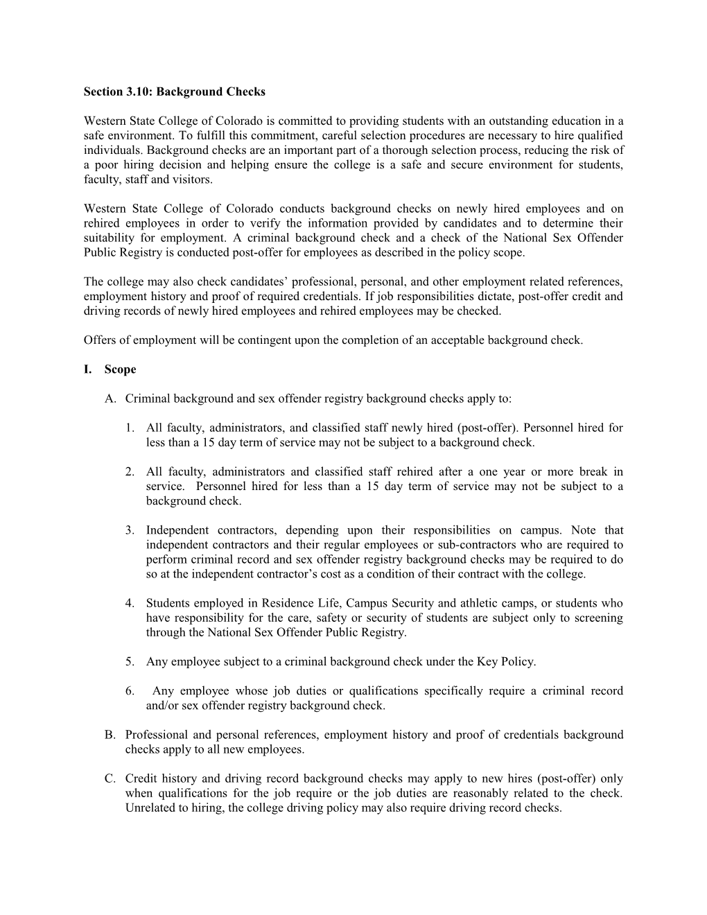 Section 3.10: Background Checks