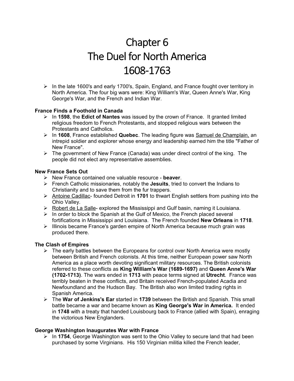 The Duel for North America