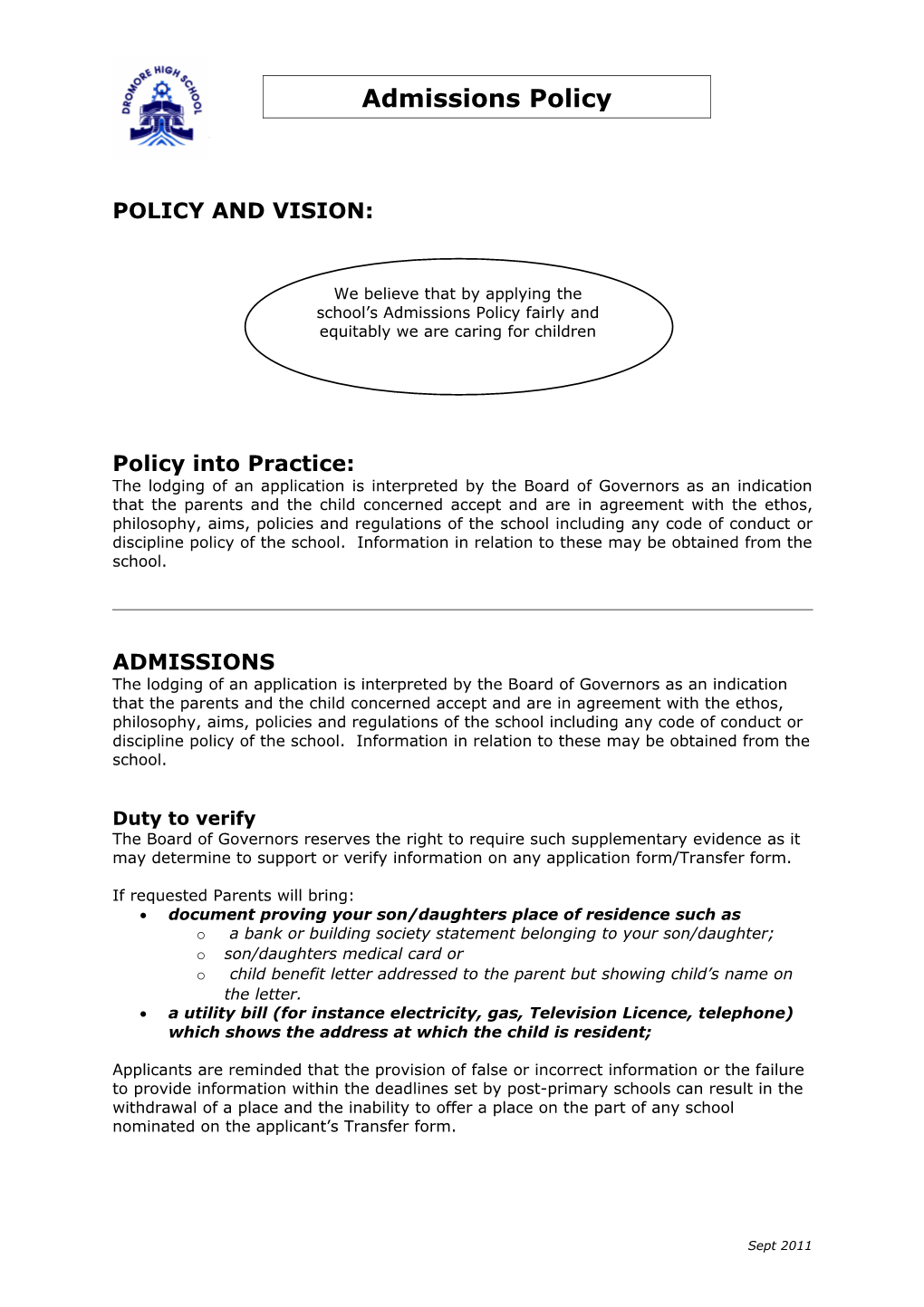 Policy and Vision