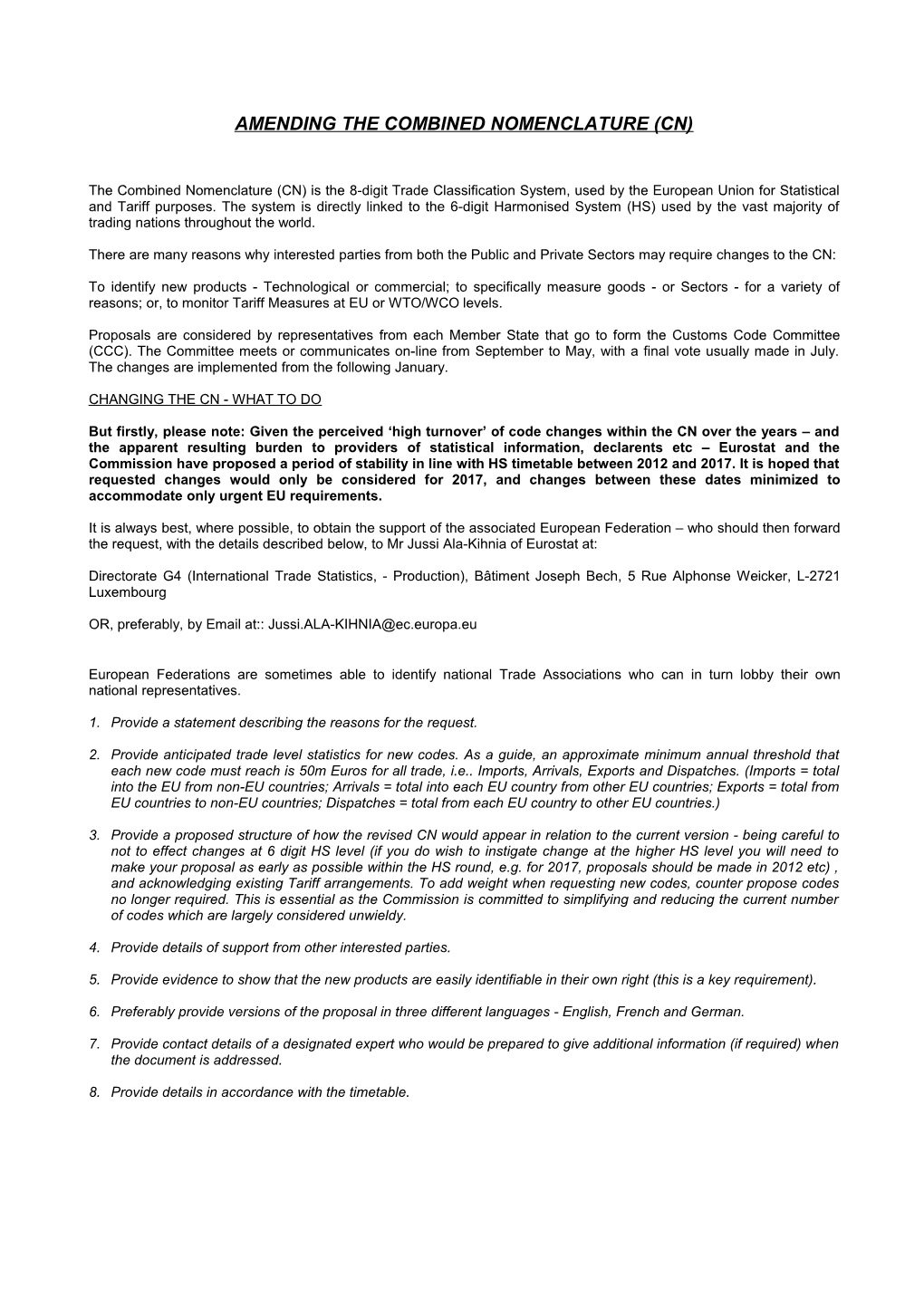 Amending the Combined Nomenclature (Cn)