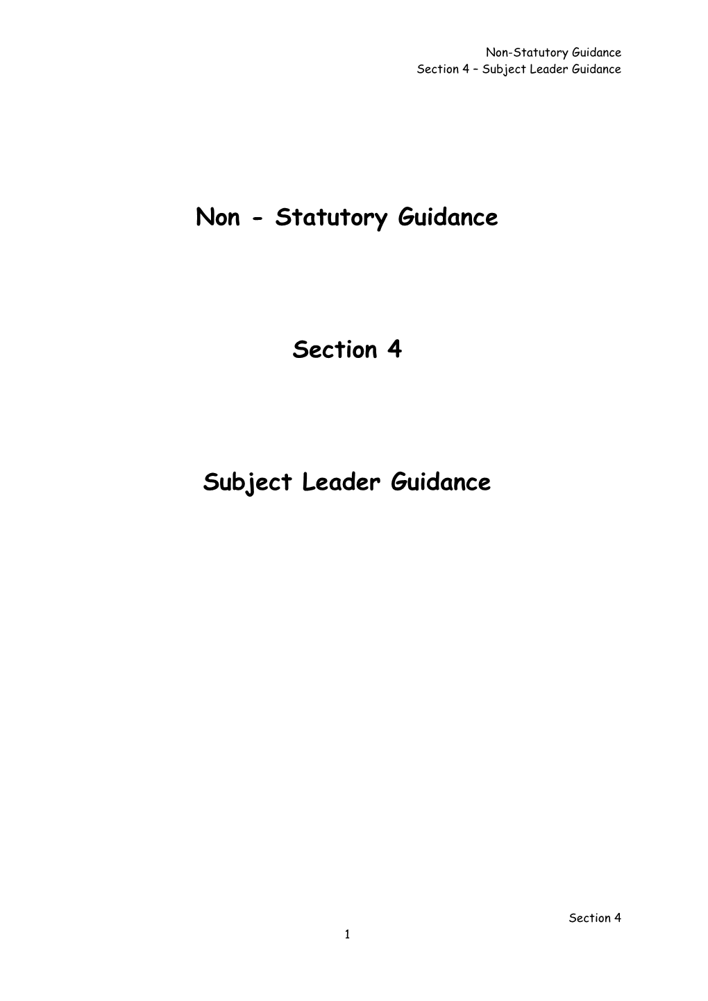 Leadership and Management of Re : the Role of the Subject Leader