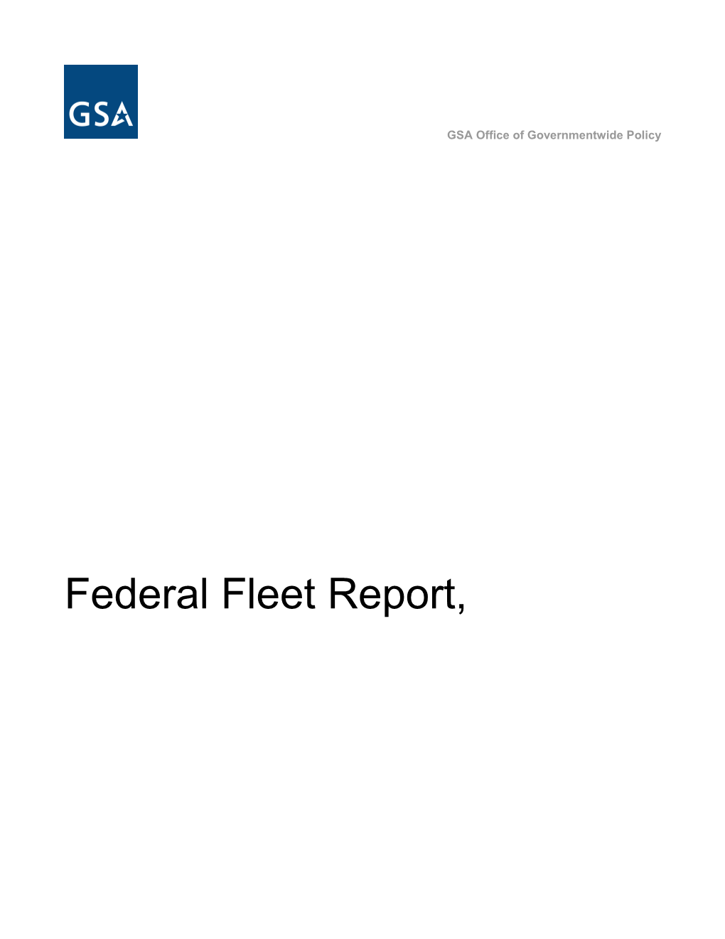 Federal Fleet Report