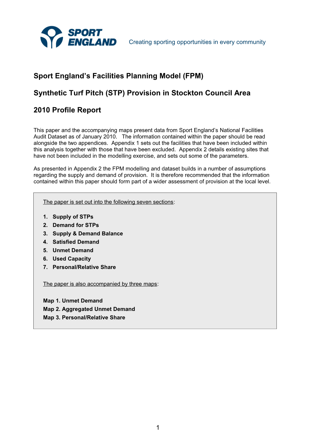 Sport England S Facilities Planning Model (FPM)