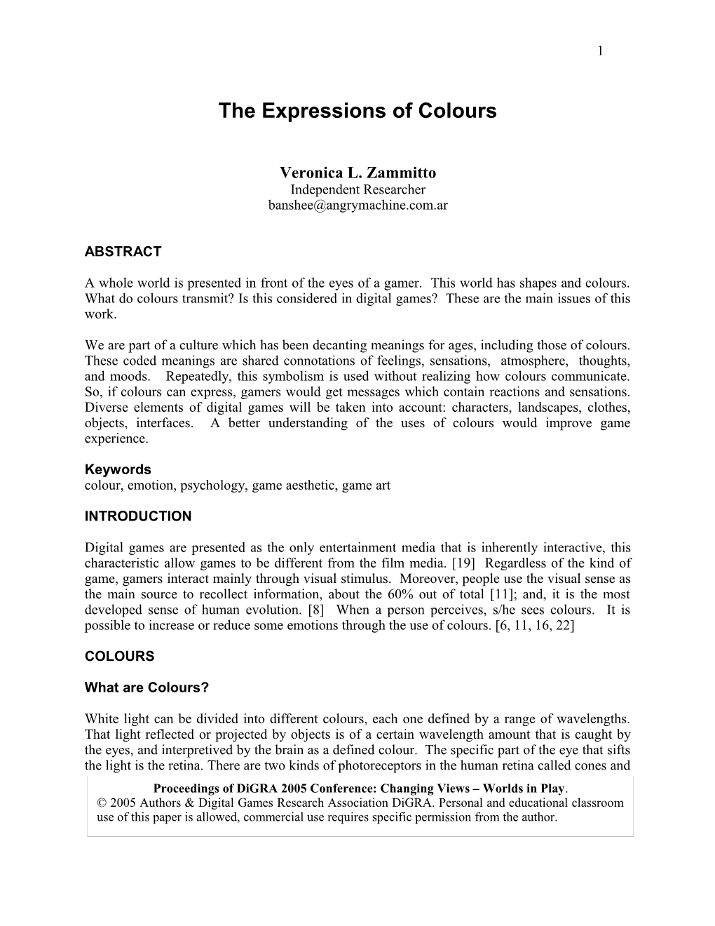The Expressions of Colours
