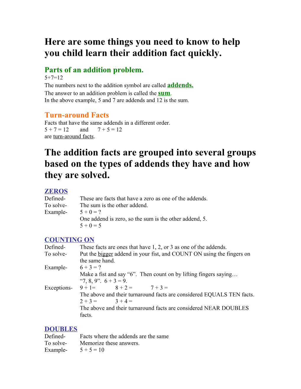 Here Are Some Things You Need to Know to Help You Child Learn Their Addition Fact Quickly