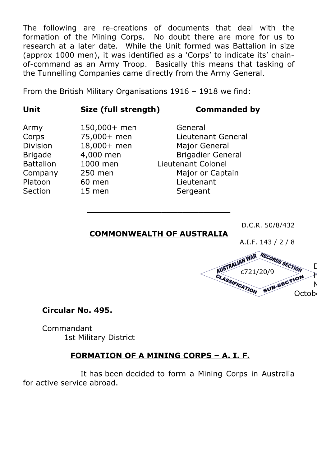 Mining Corp Formation