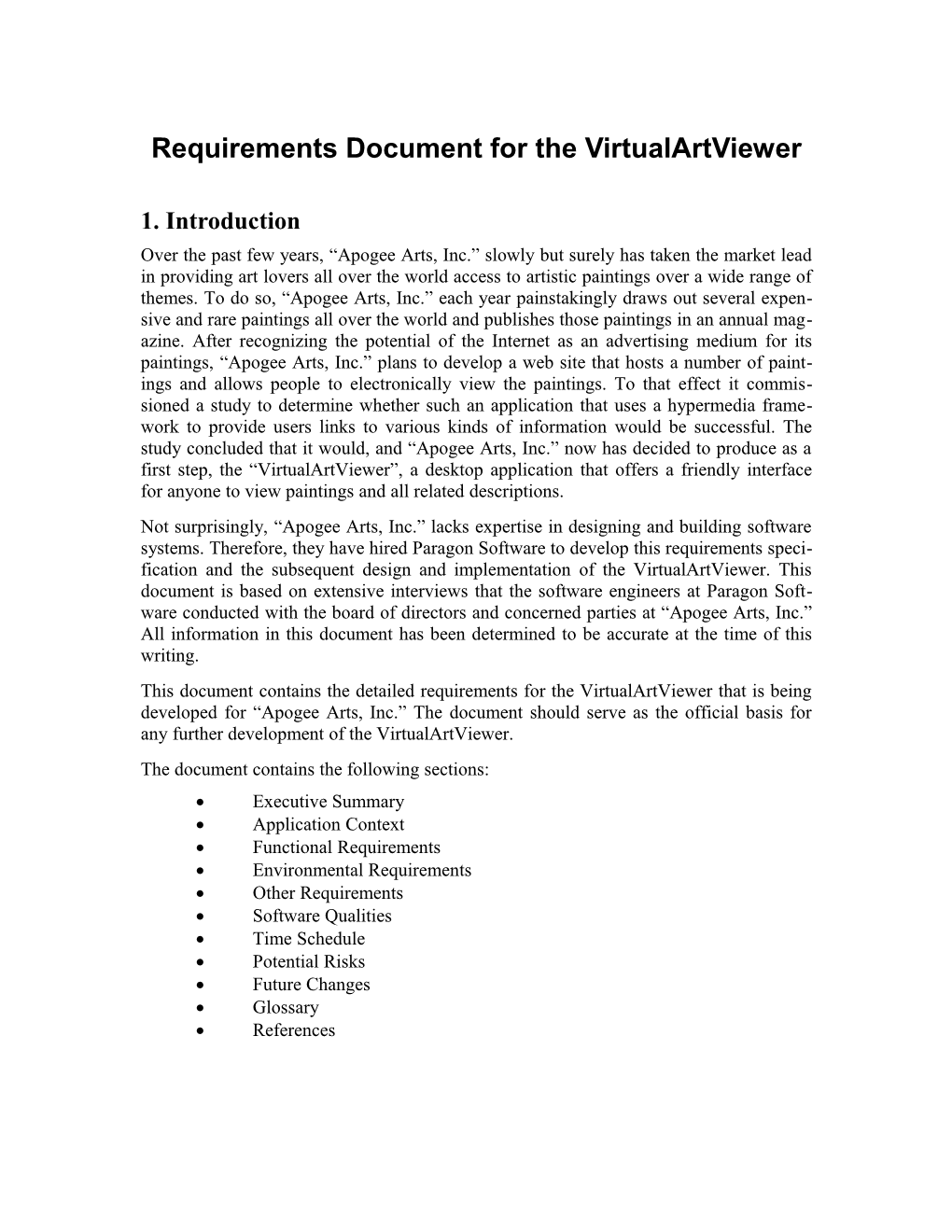 Requirements Document for the Digital Cookbook