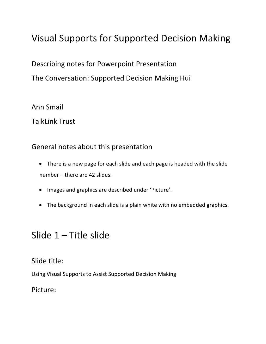 Visual Supports for Supported Decision Making