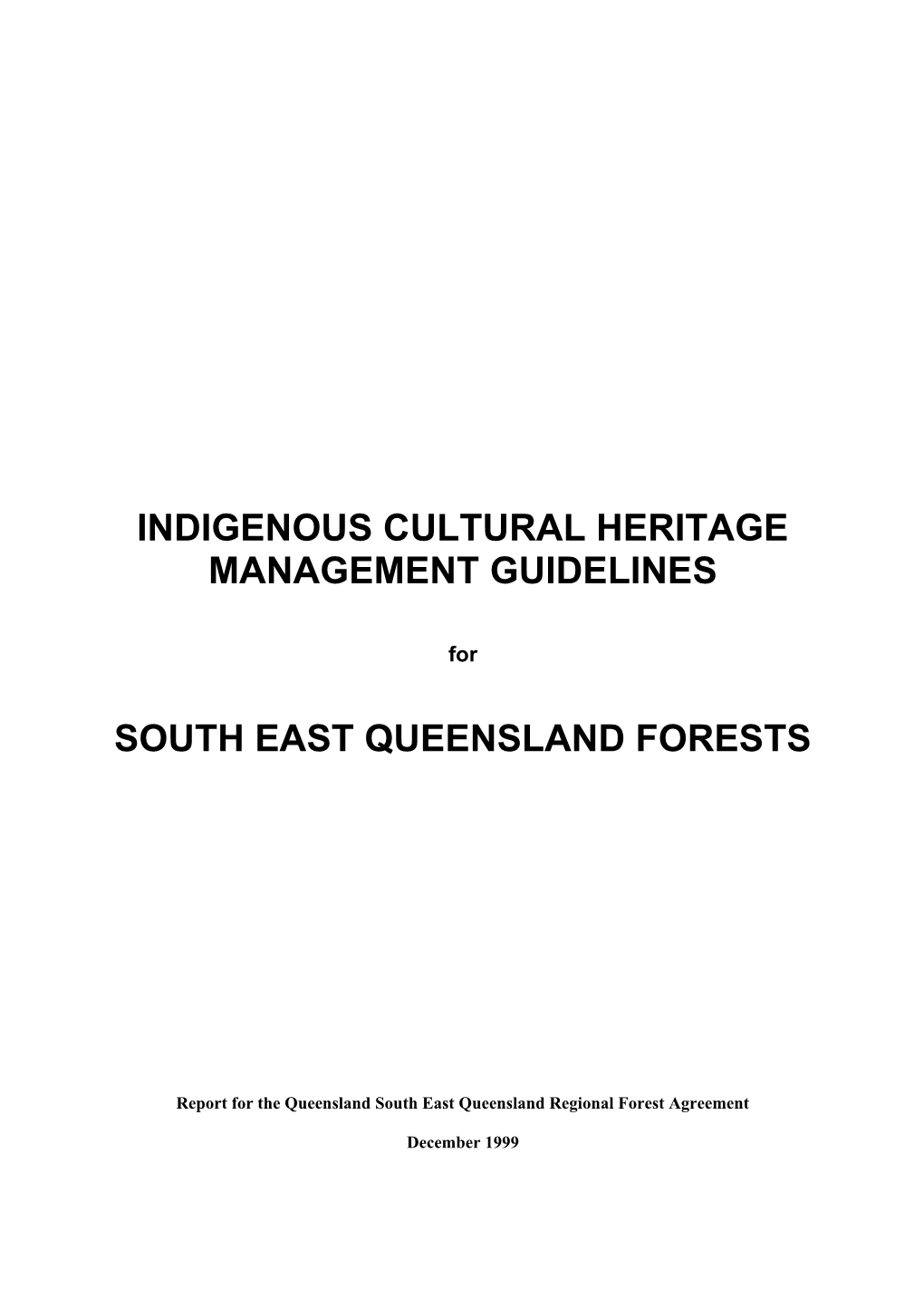 Indigenous Cultural Heritage Management Guidelines