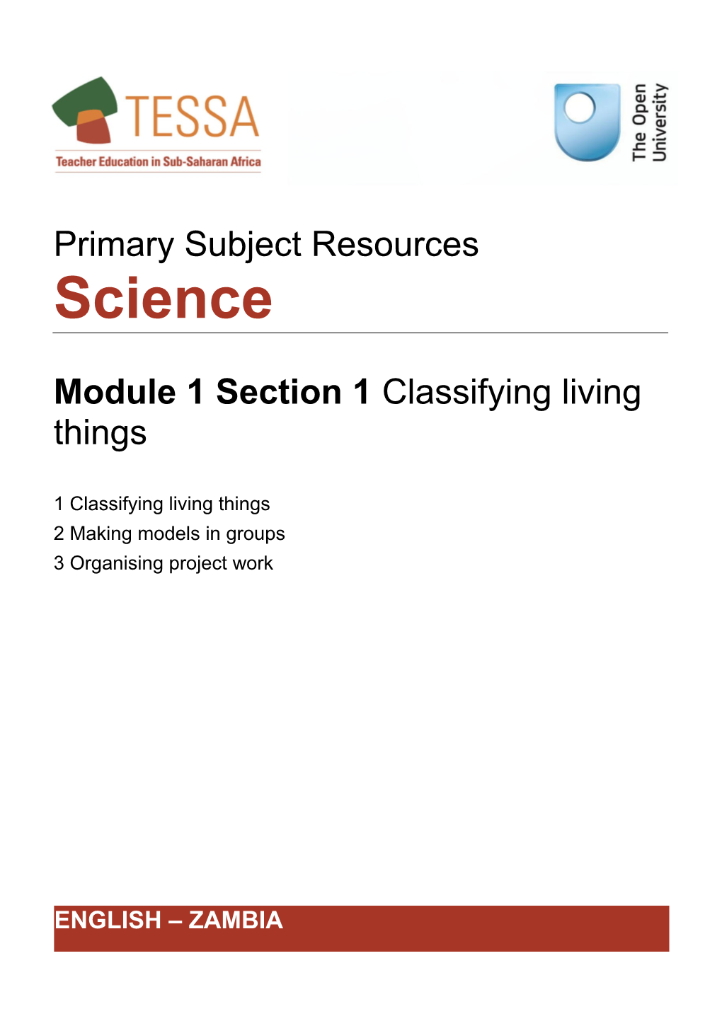 Module 1: Science - Looking at Life