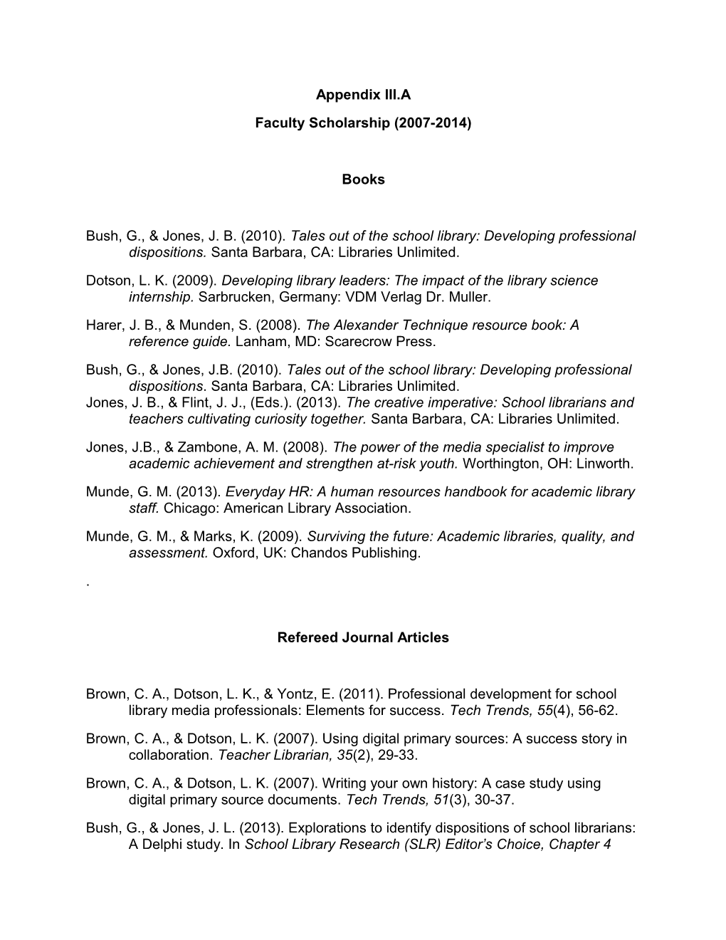 Faculty Scholarship (2007-2014)