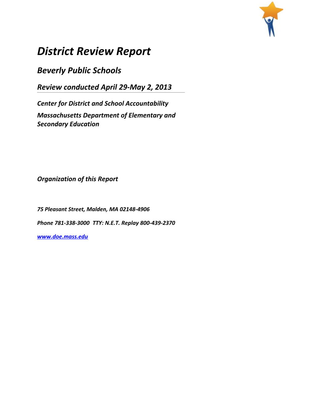 Beverly District Review Report, 2013