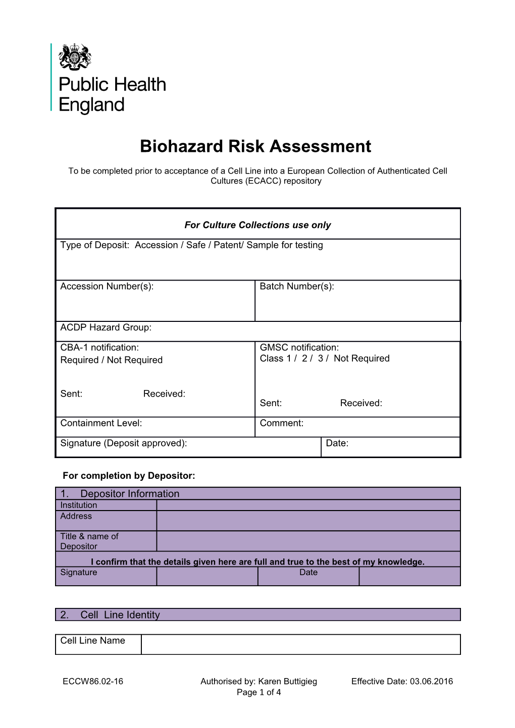 Biohazard Risk Assessment