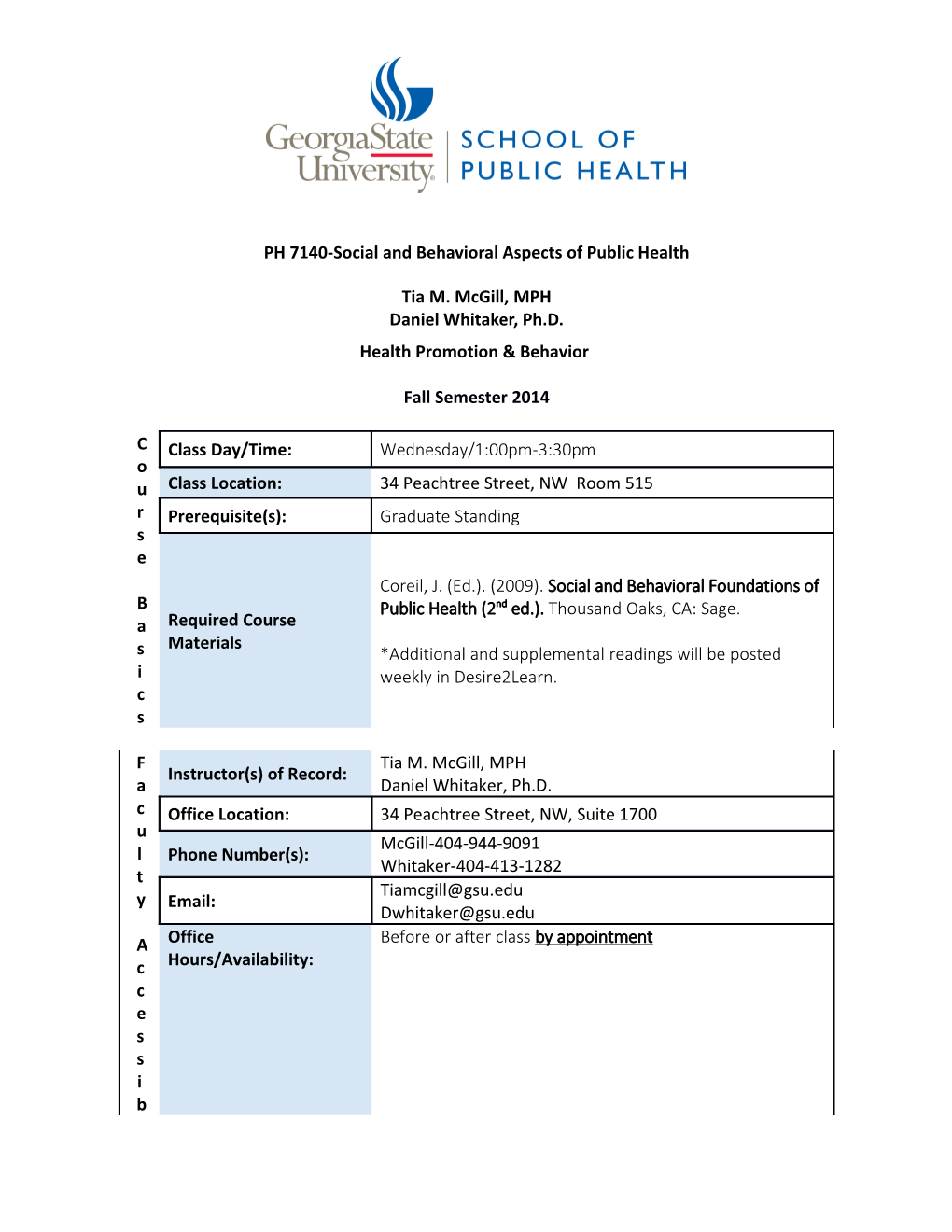PH 7140-Social and Behavioral Aspects of Public Health