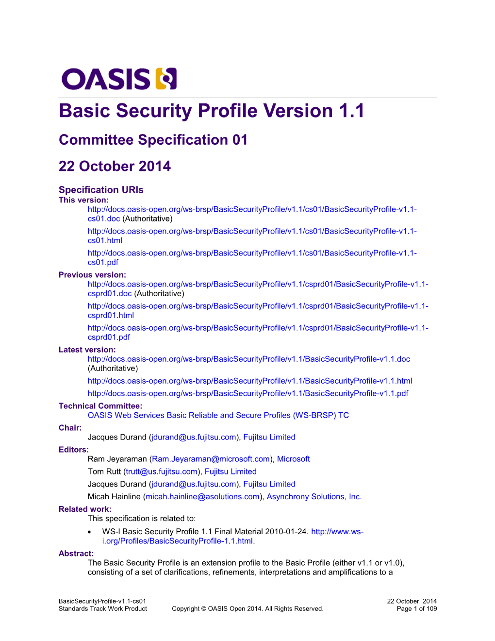 Basic Security Profile Version 1.1