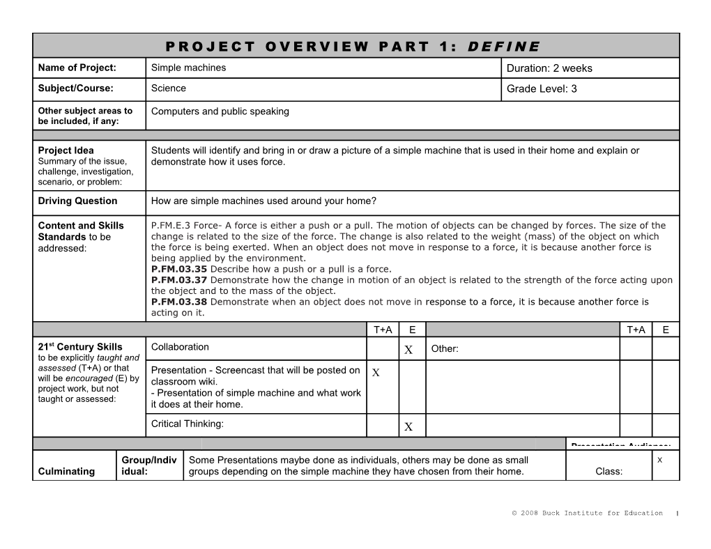 Project Evaluation Rubric