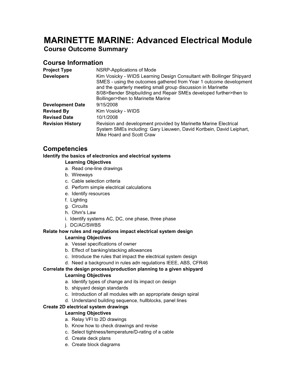 MARINETTE MARINE: Advanced Electrical Module