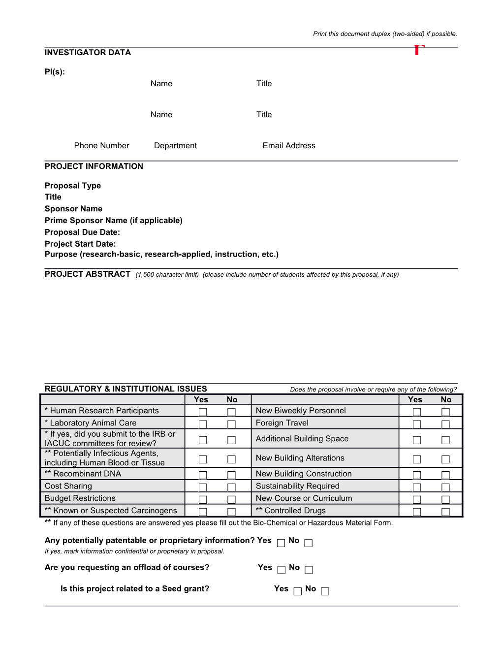 Print This Document Duplex (Two-Sided) If Possible