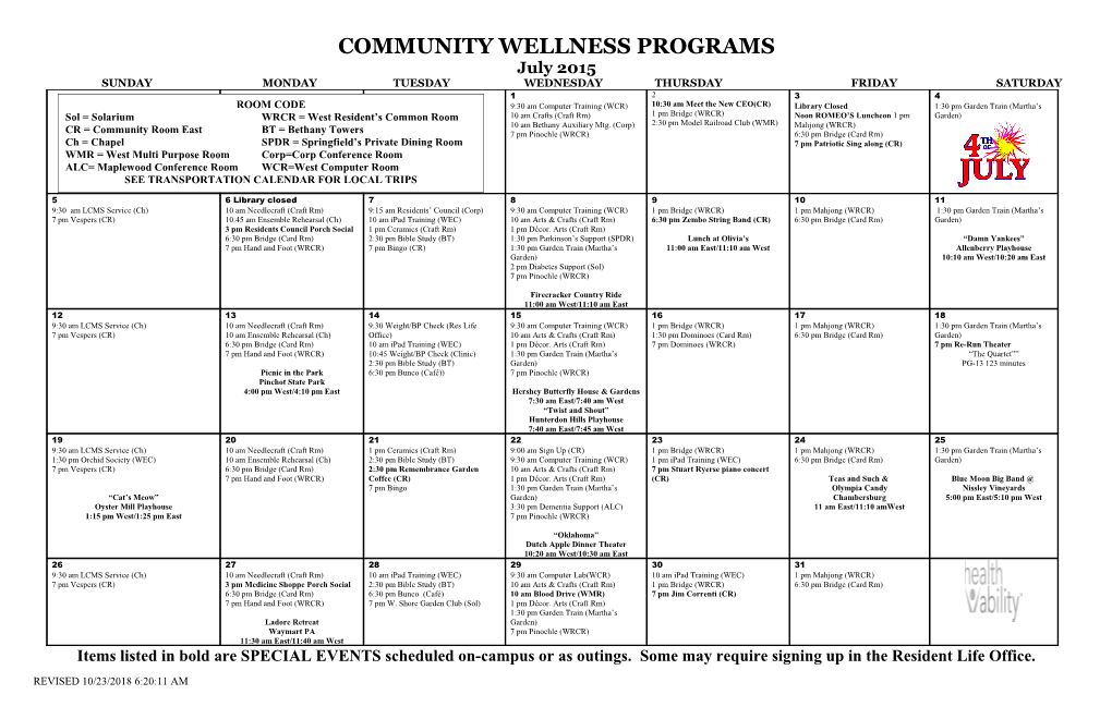 Community Wellness Programs