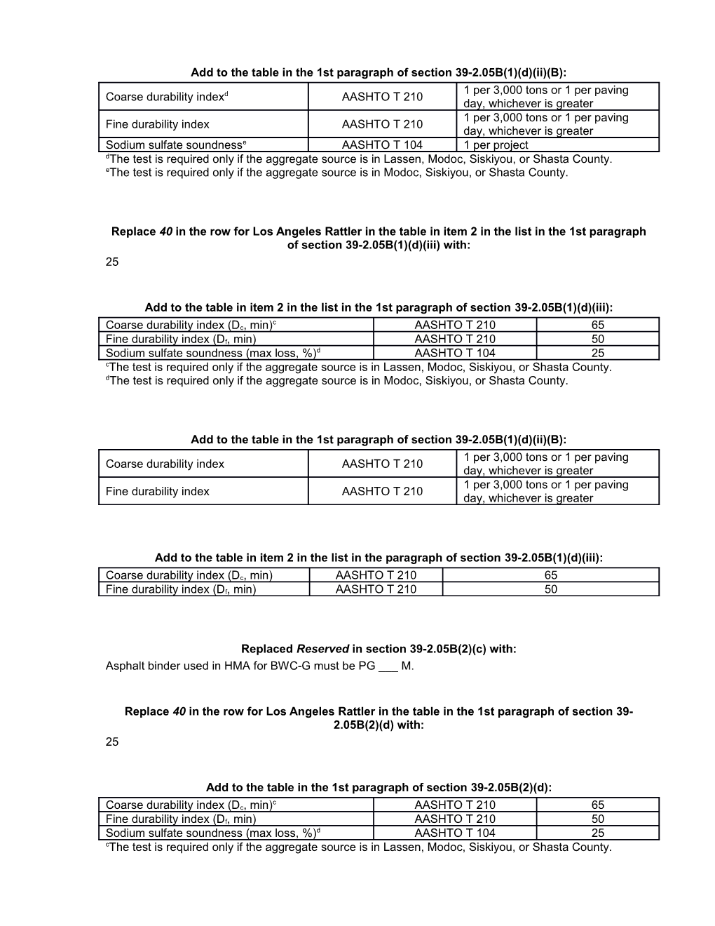 Section 39-2.05B. Use to Specify Any of the Following for BWC-G