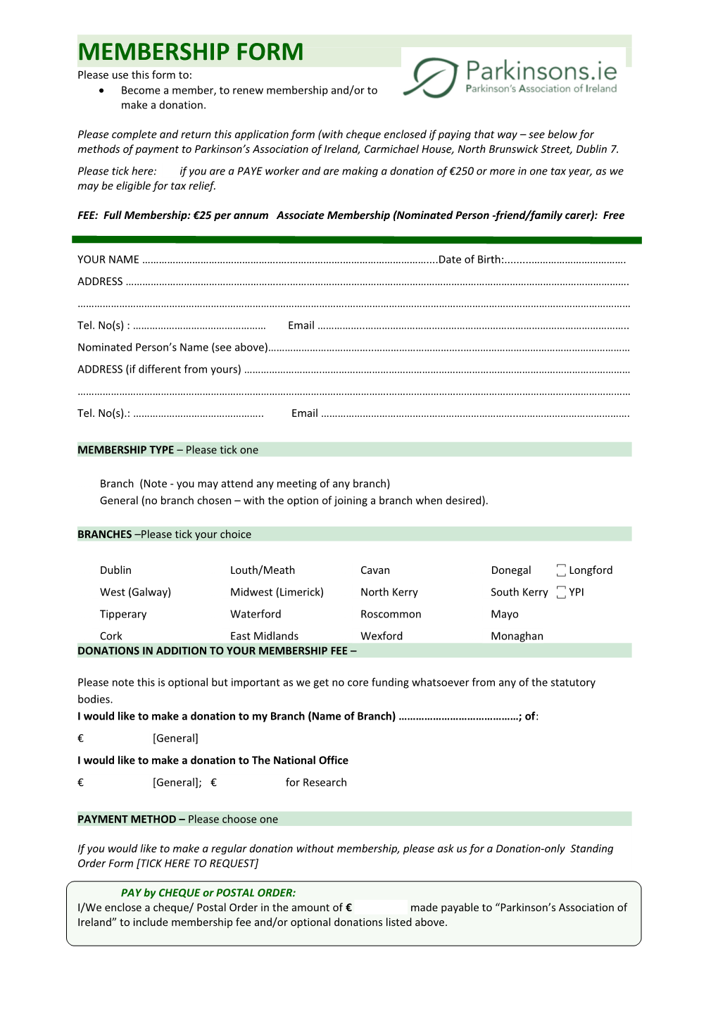 Membership Form 2013 Lp