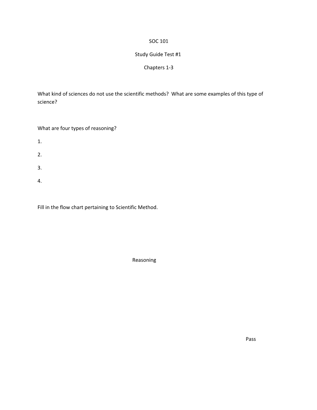 Fill in the Flow Chart Pertaining to Scientific Method