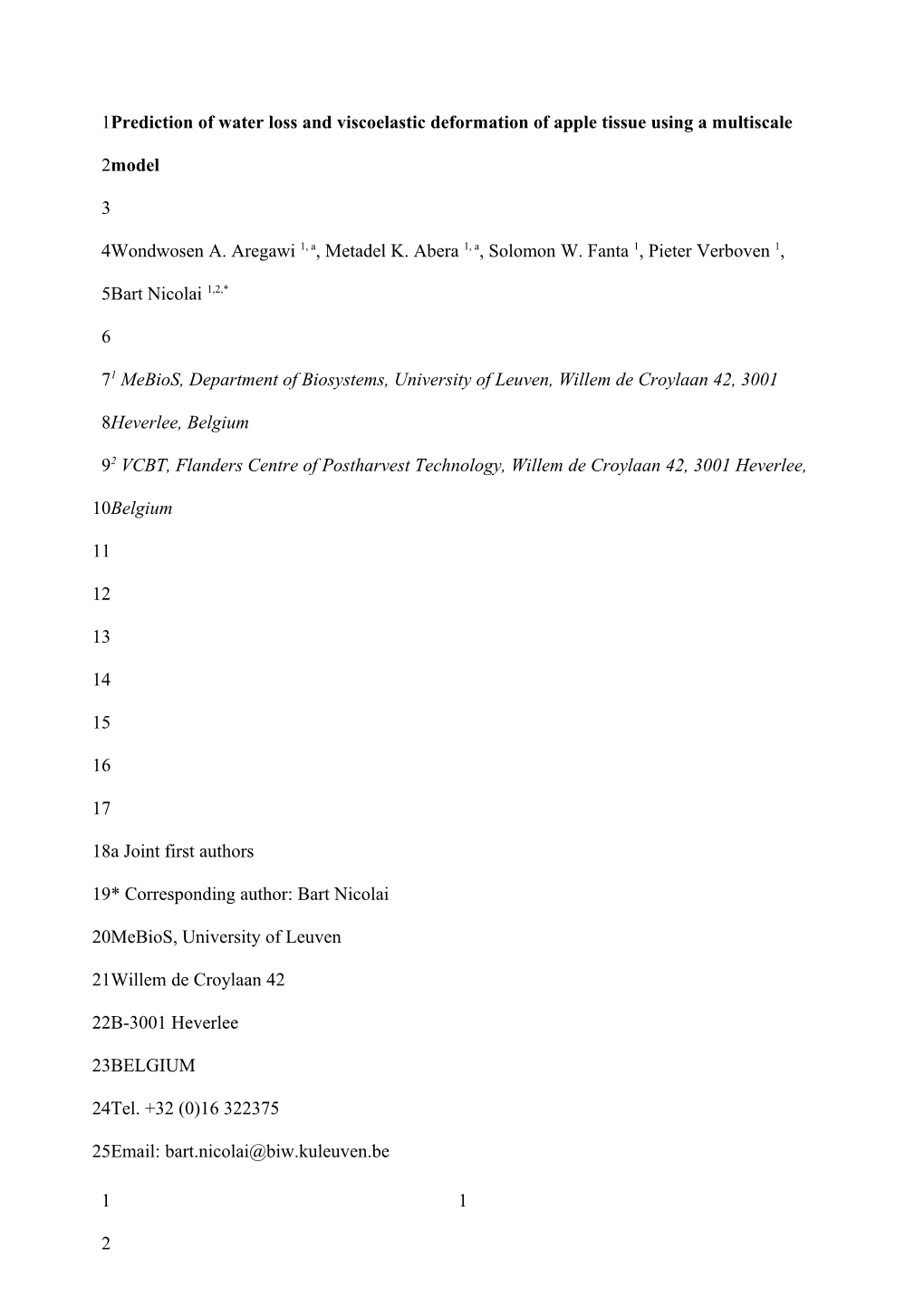 Prediction of Water Loss and Viscoelastic Deformation of Apple Tissue Using Amultiscale Model