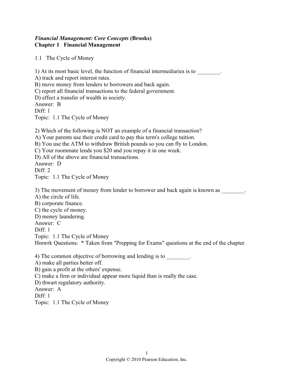 Financial Management: Core Concepts (Brooks)