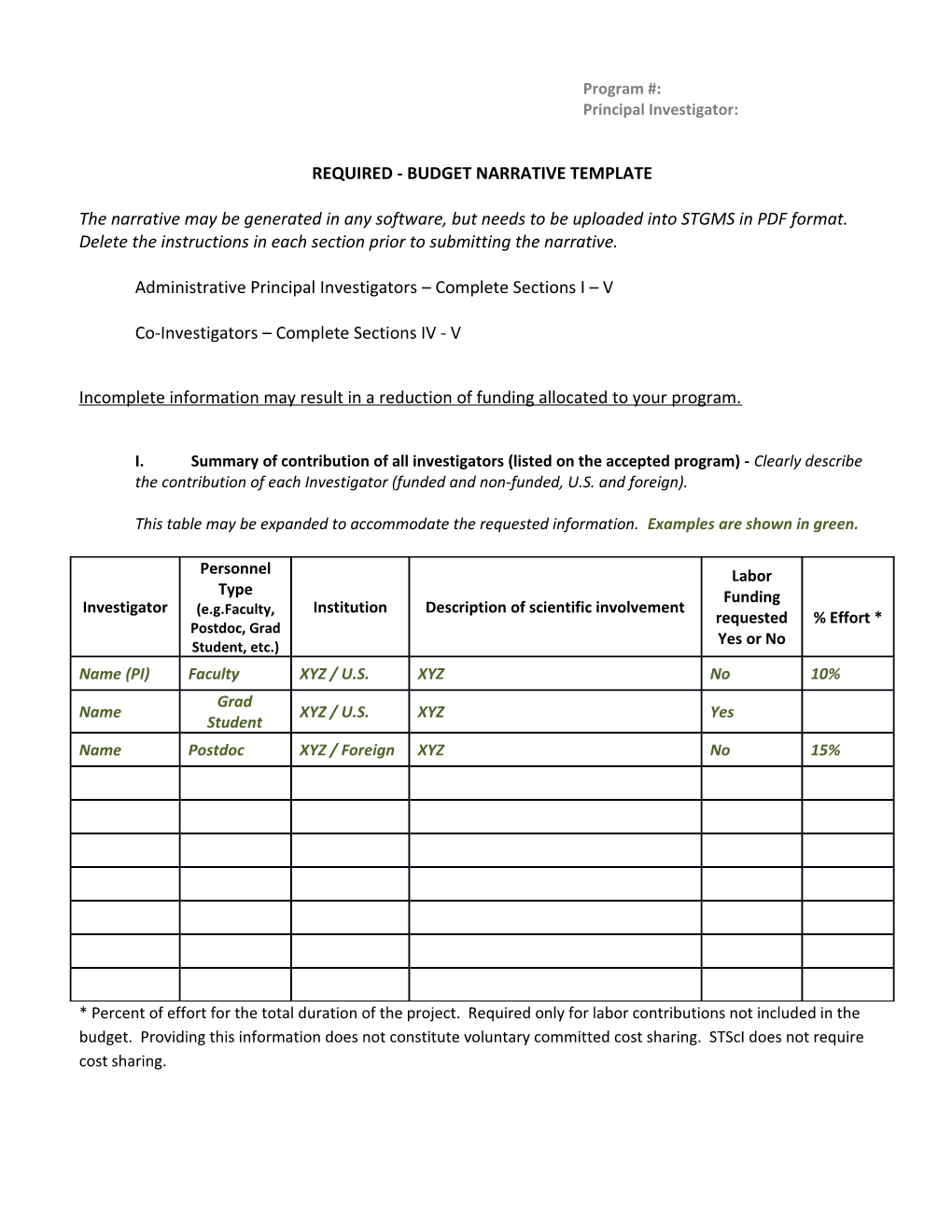 Required - Budget Narrative Template