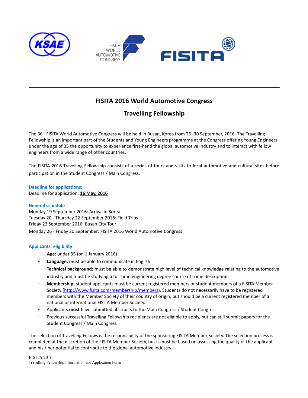 FISITA 2016 World Automotive Congress