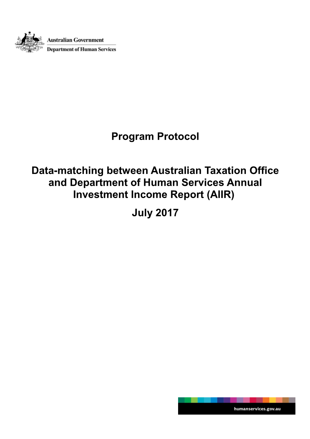 2017 Annual Investment Income Report Data-Matching Protocol