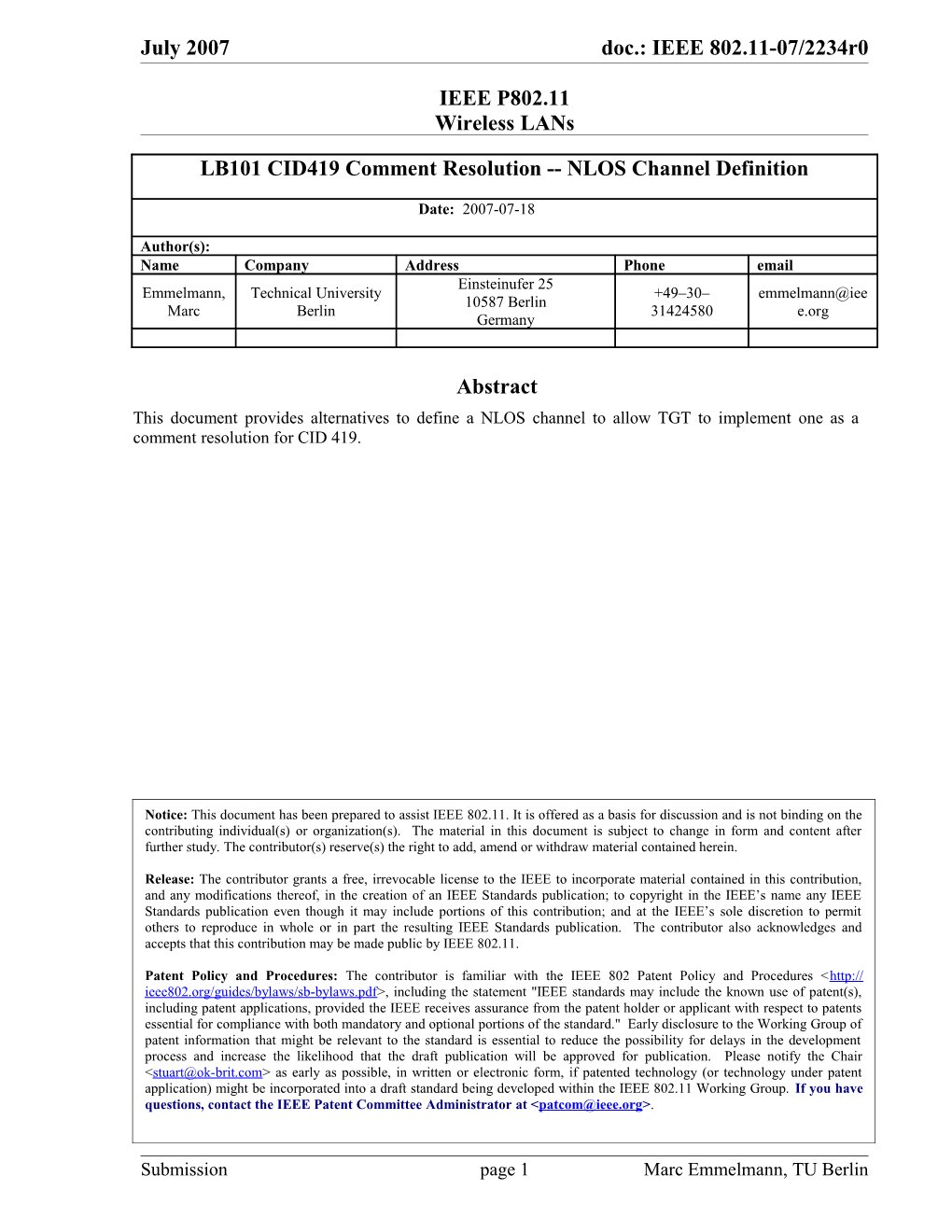 NLOS Channel Definition (New Definition)