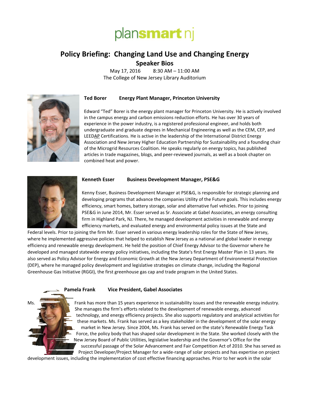 Policy Briefing: Changing Land Use and Changing Energy