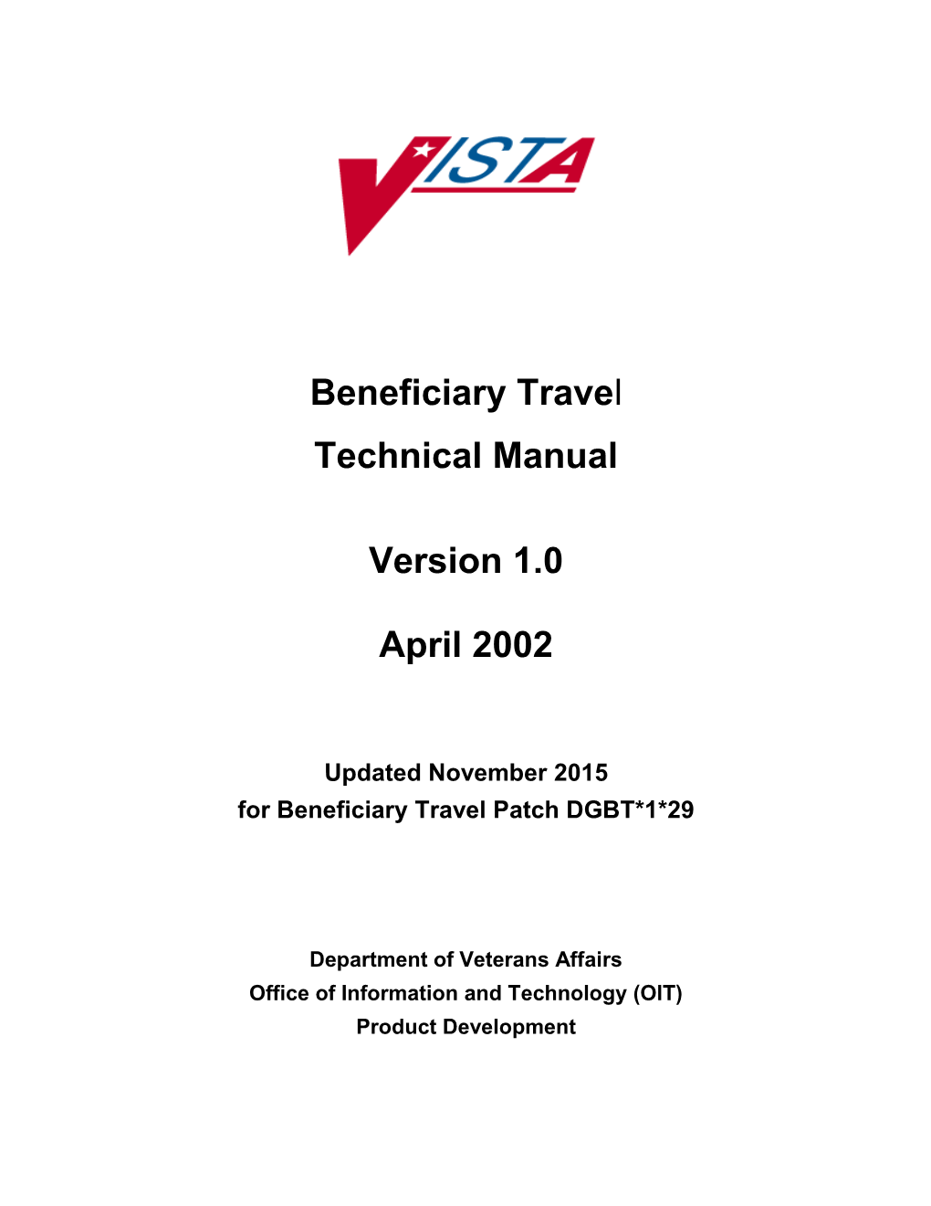 For Beneficiary Travel Patch DGBT*1*29