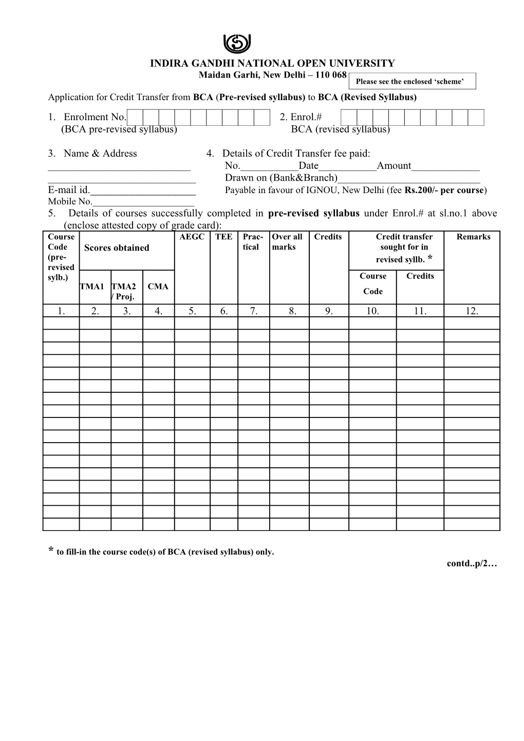 BCA Pre-Revised Syllabus) BCA(Revised Syllabus