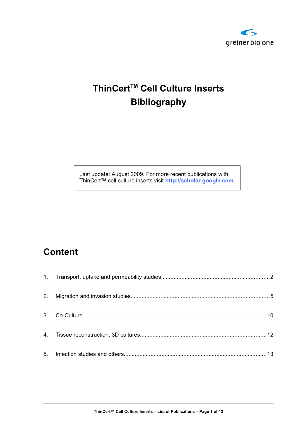 Thincerttm Cell Culture Inserts