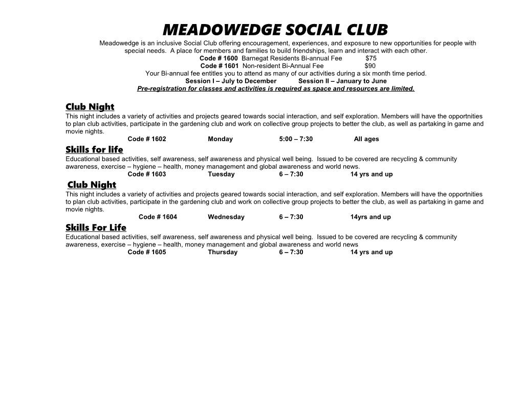 Meadowedge Social Club
