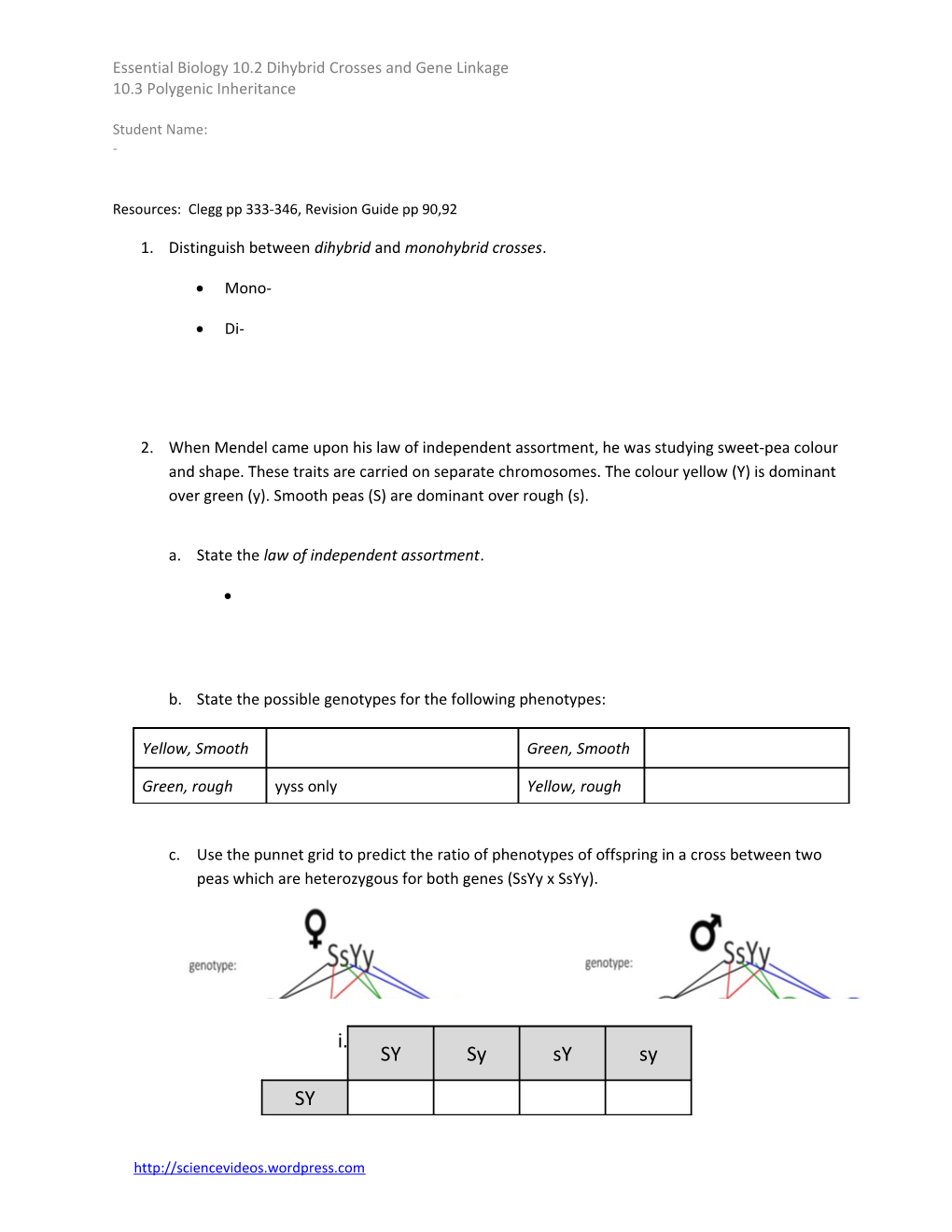 Resources: Clegg Pp 333-346, Revision Guide Pp 90,92