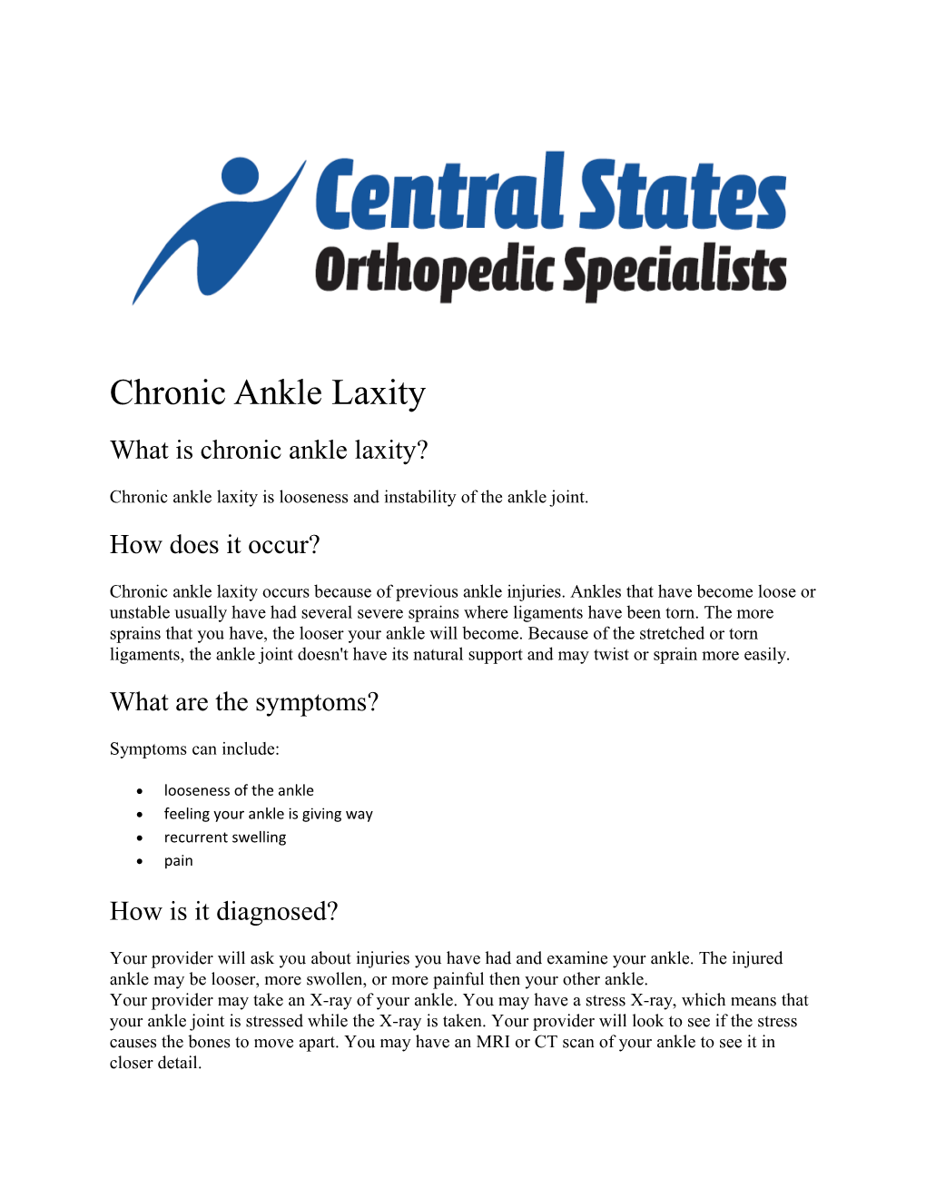 What Is Chronic Ankle Laxity?