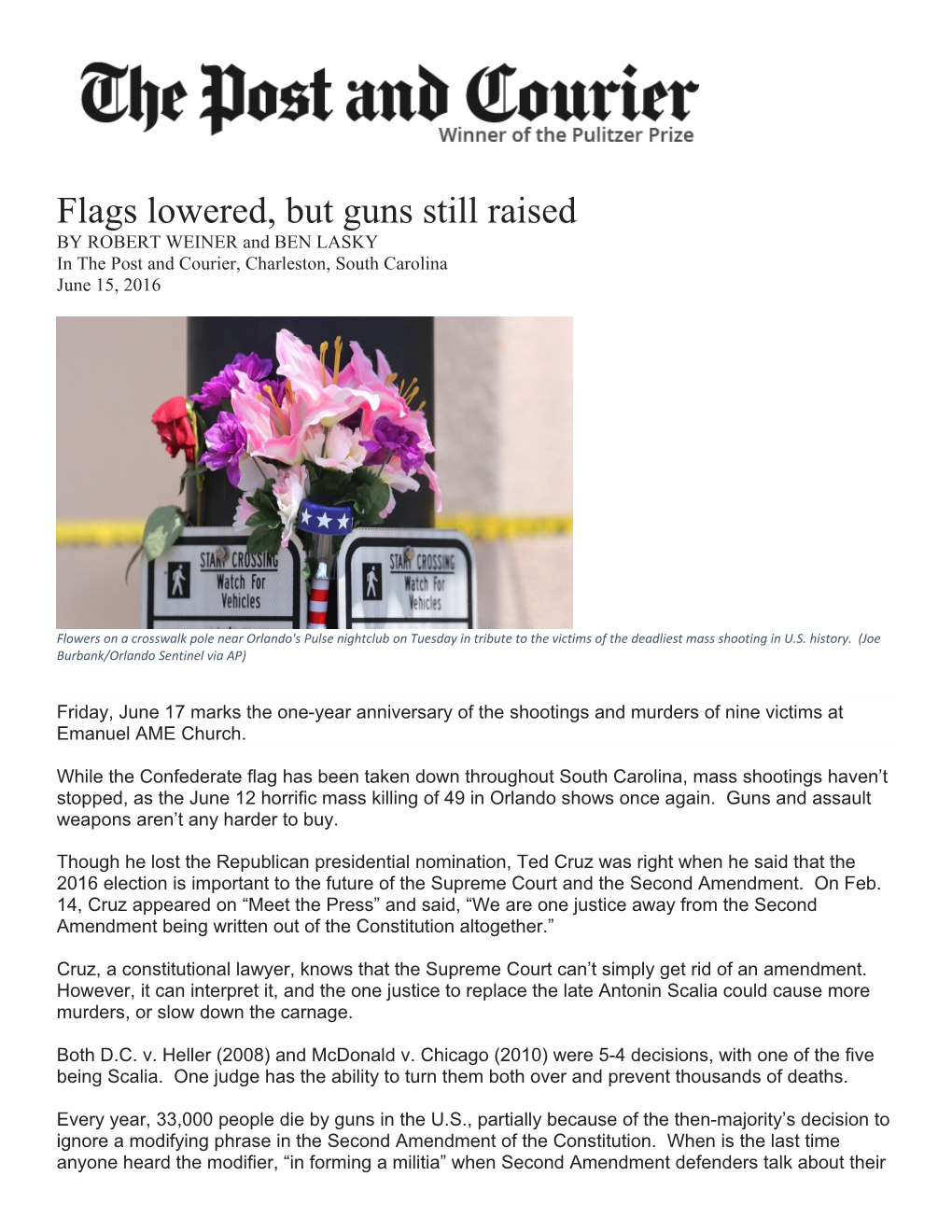 Flags Lowered, but Guns Still Raised