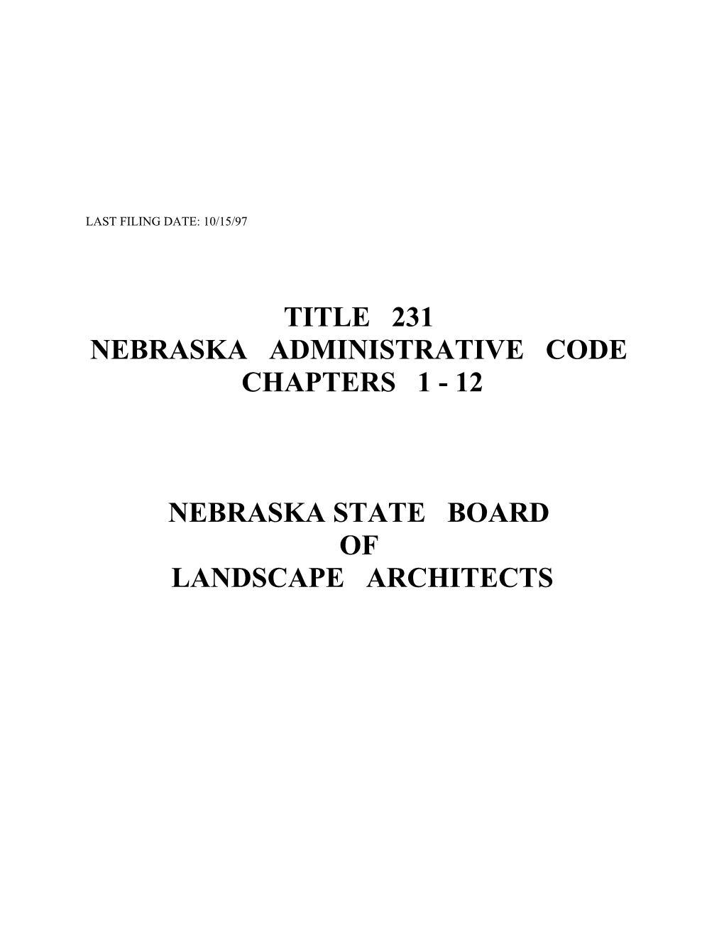 Nebraska State Board of Landscape Architects