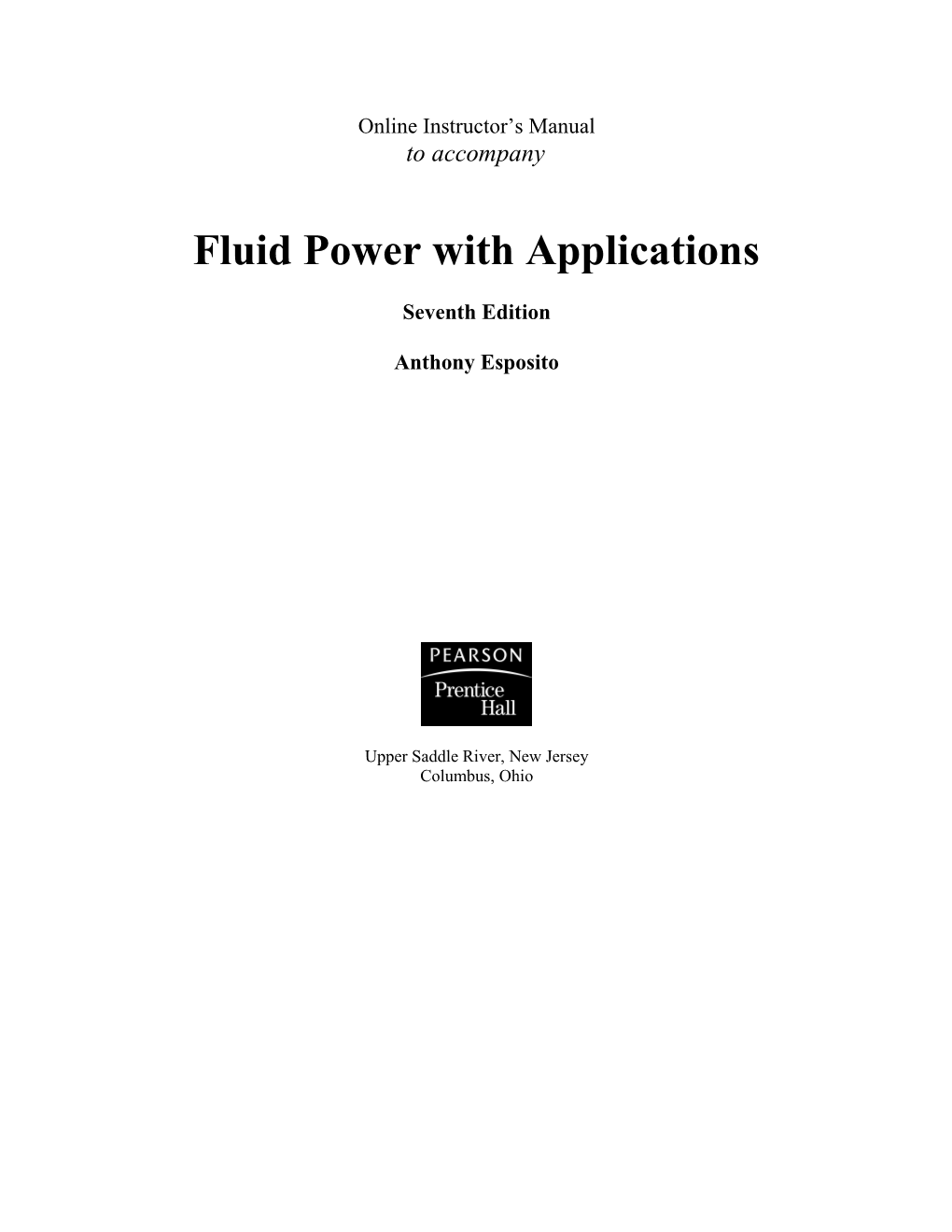 Fluid Power with Applications