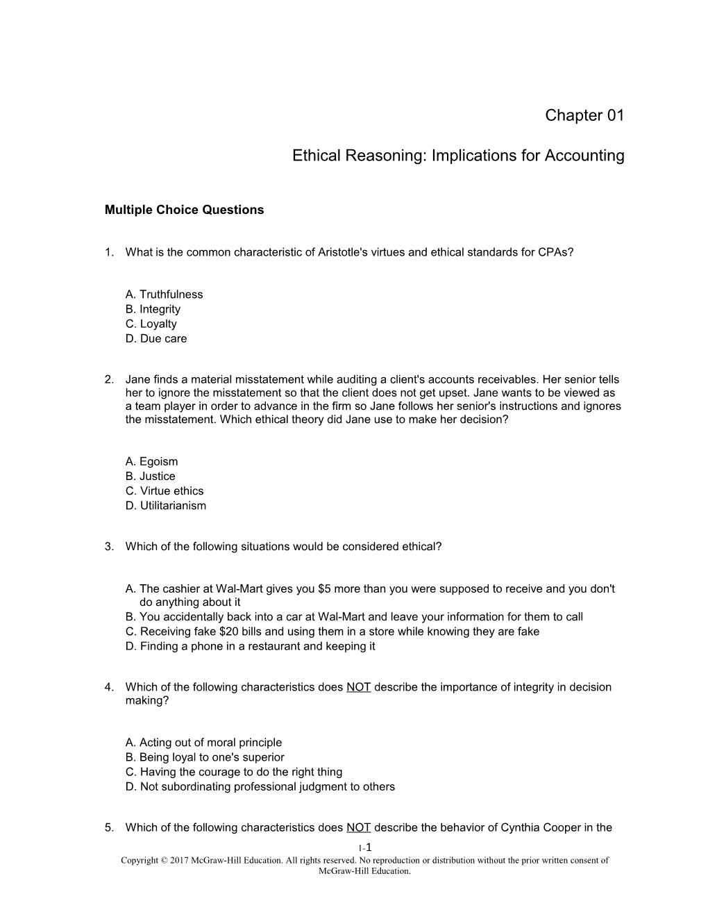 Ethical Reasoning: Implications for Accounting