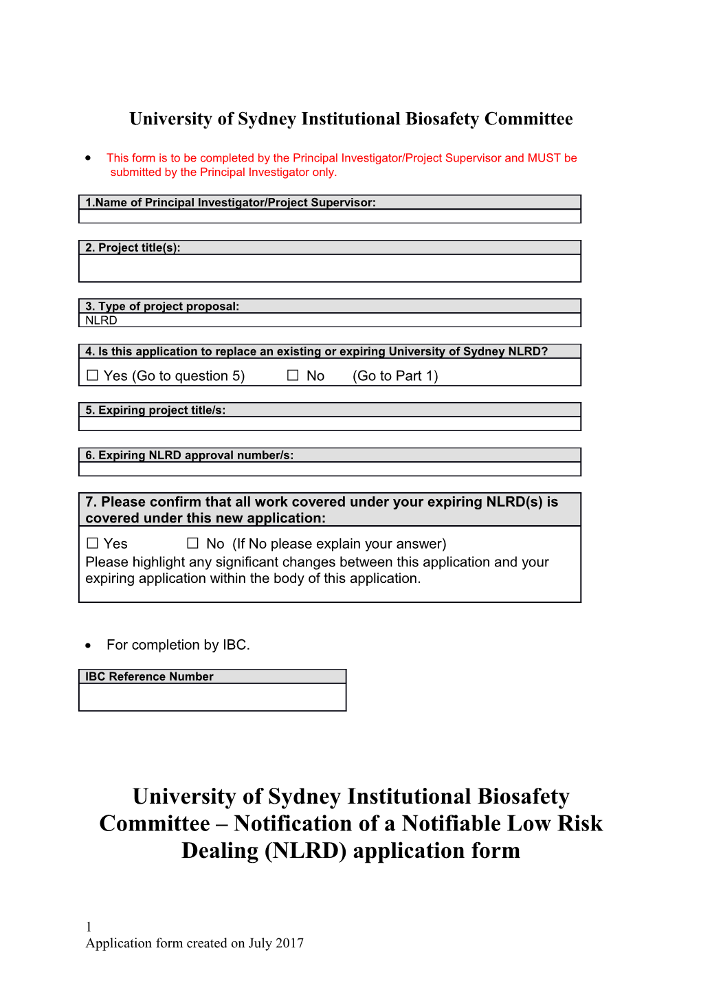 Notification of a Notifiable Low Risk Dealing