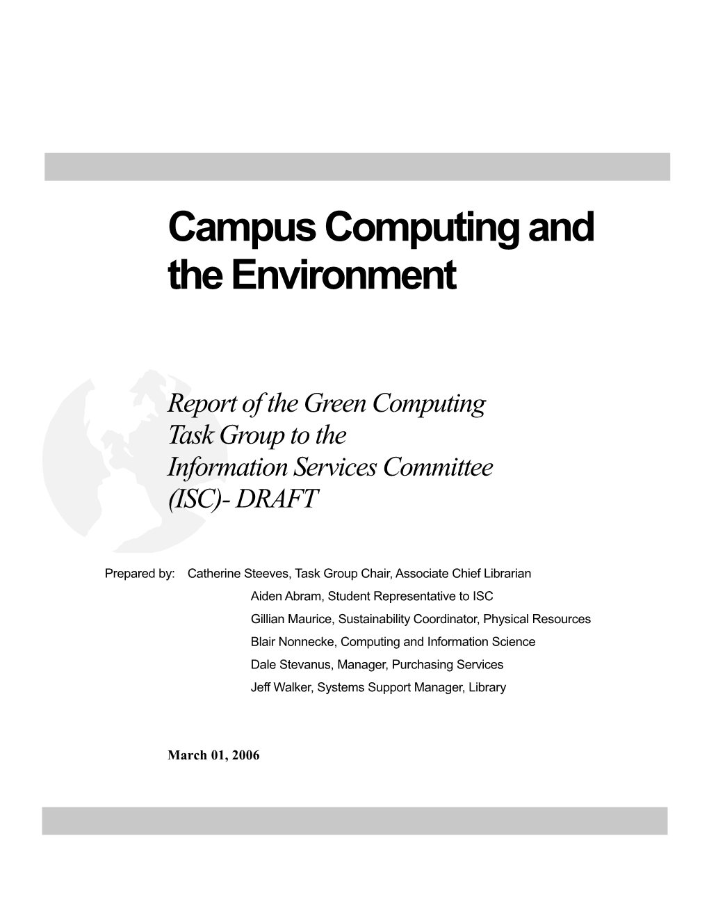 Campus Computing and the Environment
